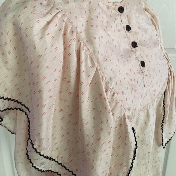 Chelsea Flower Pink Blouse Cape Sleeves - Picture 4 of 5